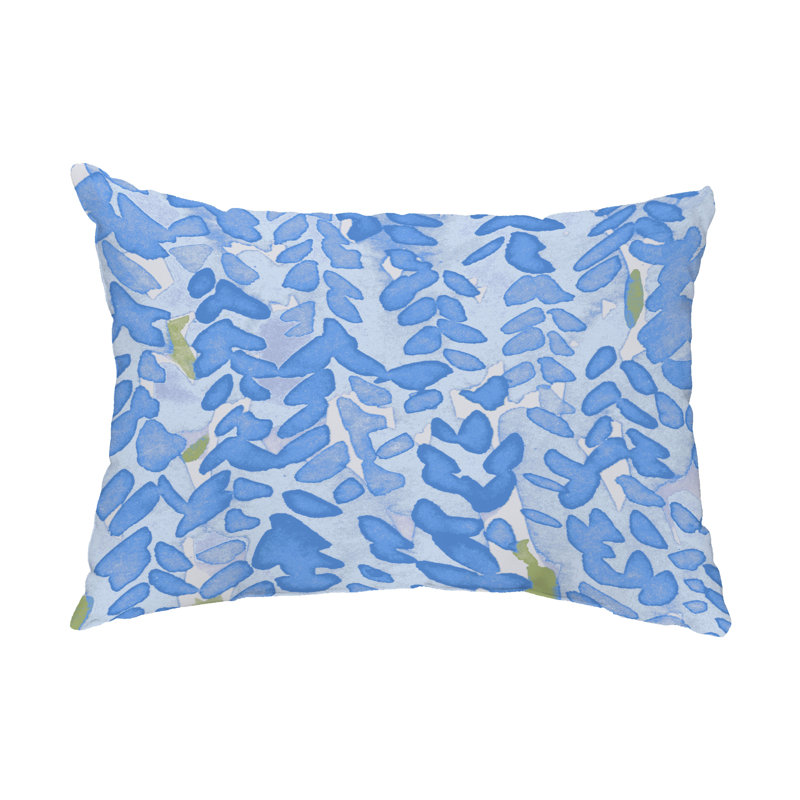 Flower Outdoor Rectangular Pillow Cover & Insert, Light Blue