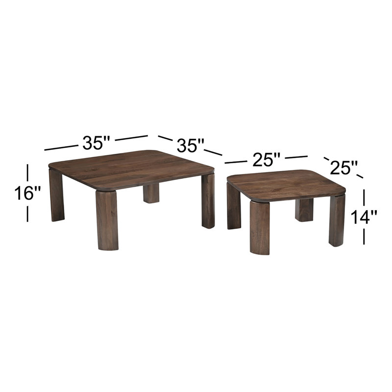 Bailey Nesting Coffee Table Deep Brown