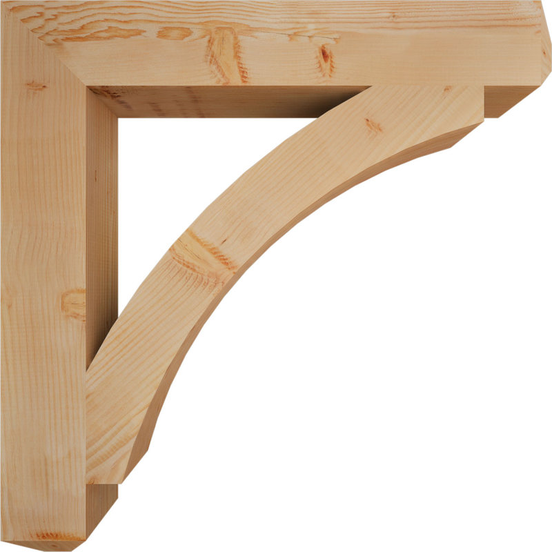 BKTTHR04 H 5,5 po x l 40 po support en bois / corbeau, Sapin de Douglas, H 40 po x l 5,5 po x P 40 po
