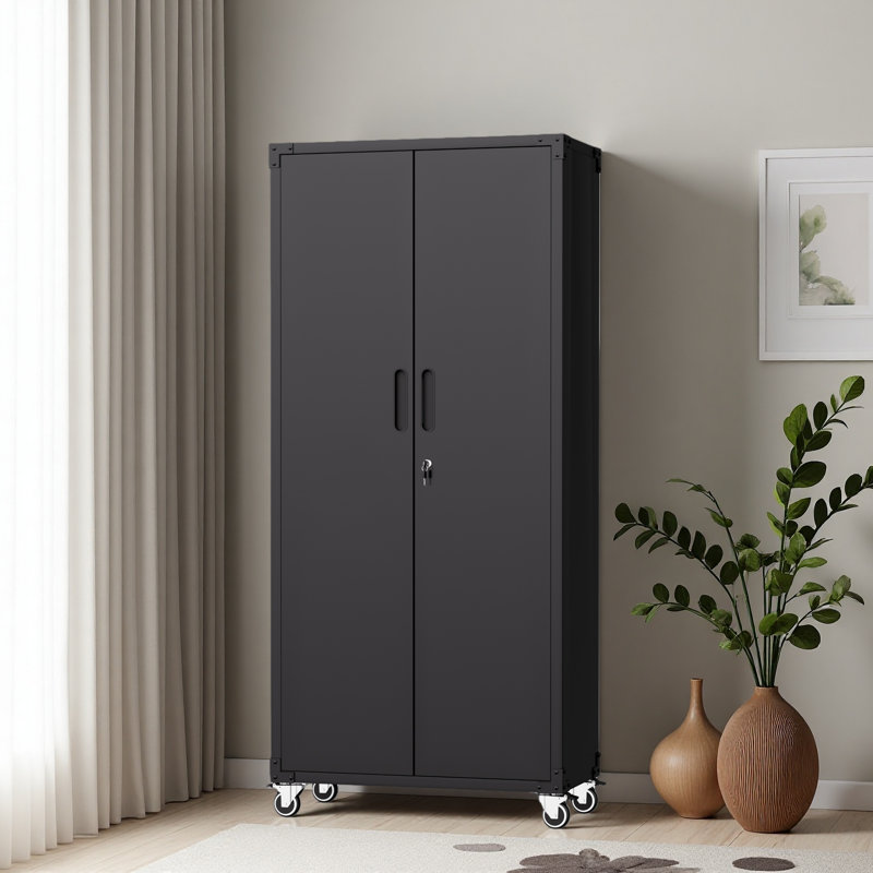 Armoire de rangement en métal 66,93 "avec roulettes - Armoire de rangement robuste pour outils