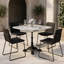 Table bistro de patio 31,5 "carrée avec plateau en pierre frittée et base en fonte-130161223