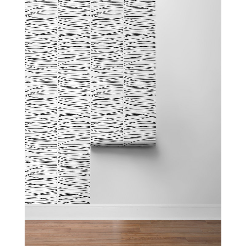 Rouleau de papier peint adhésif L 18 pi x l 20,9 po Kaileen, Noir