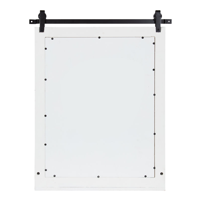 Dayanah Wood Rectangle Mirror with Shelves, White
