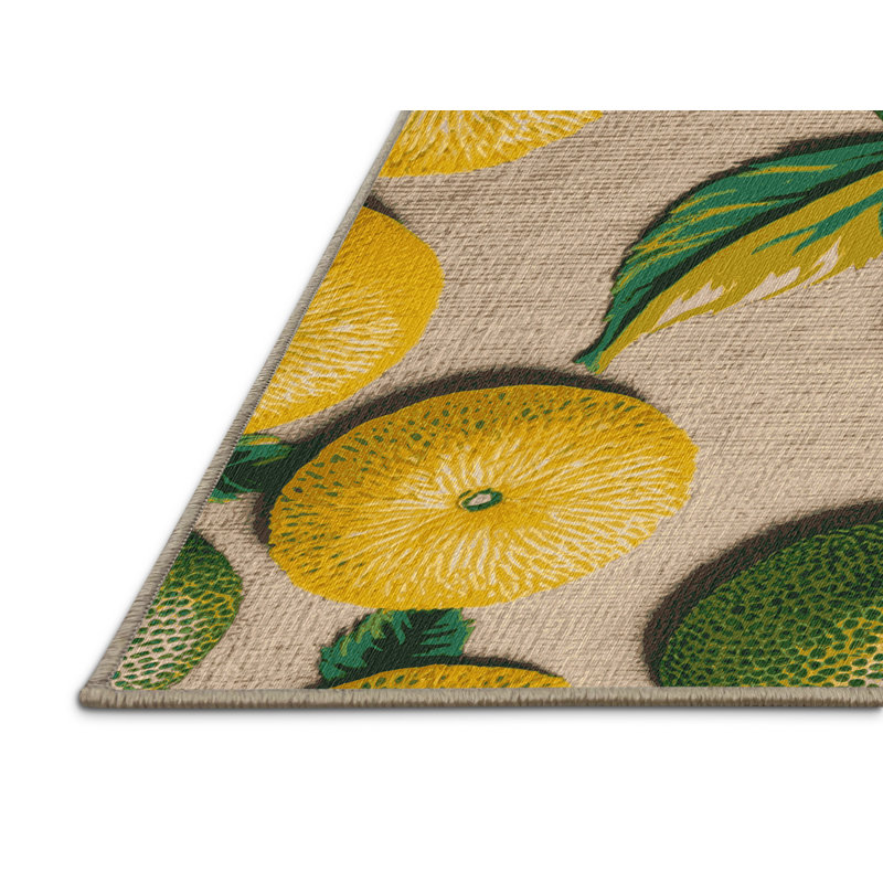  Tapis lavable aux fruits de bergamote, Rectangulaire 2 pi x 3 pi
