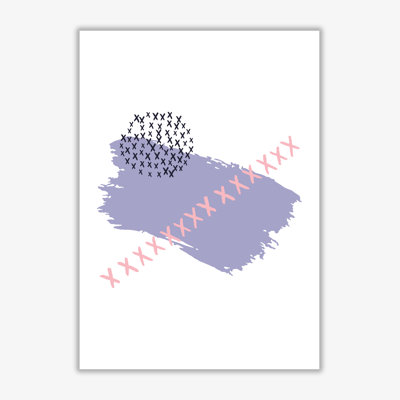 Purple X Paint Brush Abstract - Print