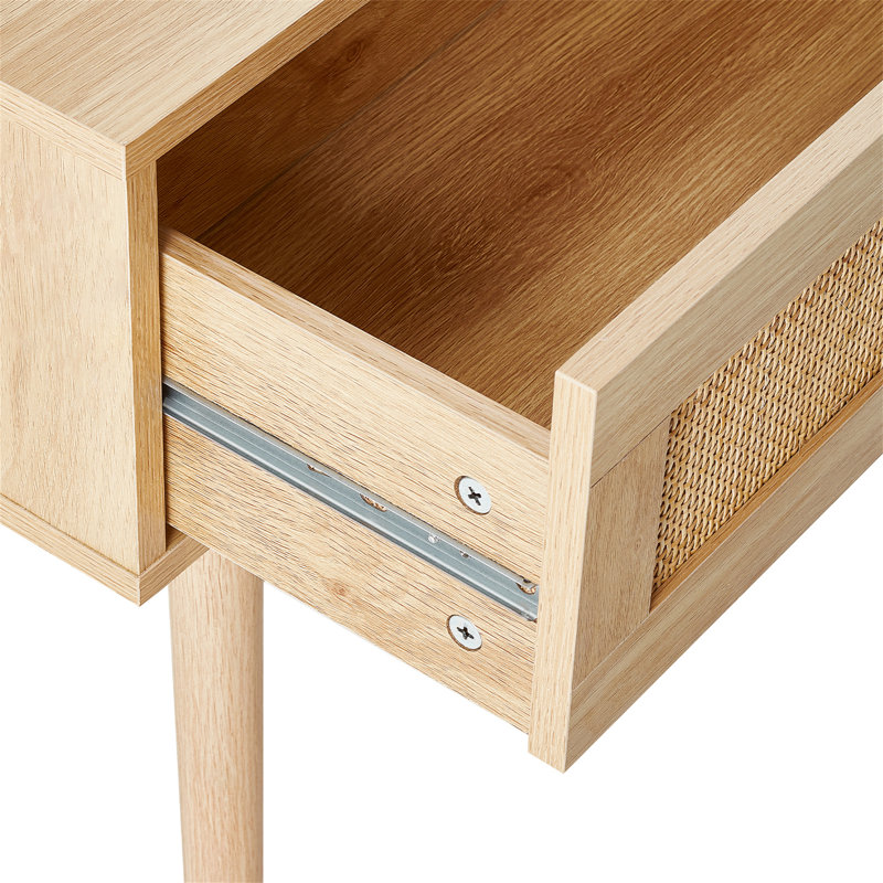 Console en rotin avec 2 tiroirs de rangement