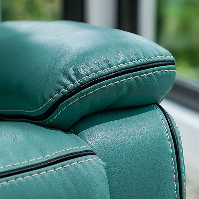 Fauteuil inclinable multifonctionnel en similicuir de salon, Bleu
