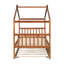 Lit simple en bois avec lit gigogne simple, noyer