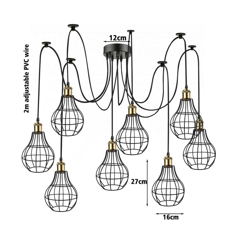 Orchid 8 - Light Black Cluster Pendant