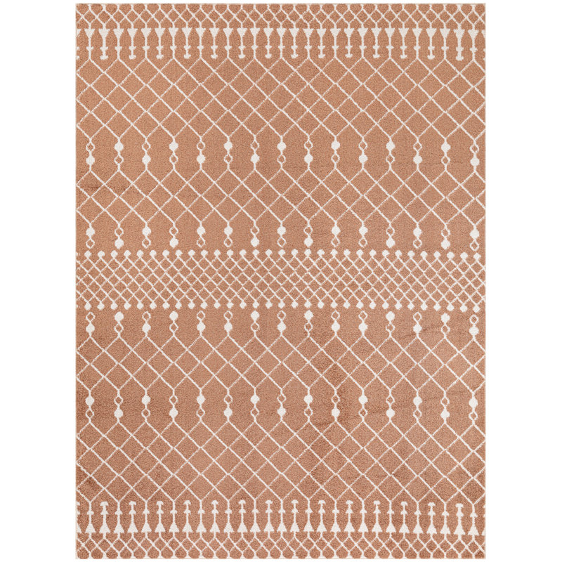 Dakota Fields Burrillville Machine Washable Copper Bohemian Indoor Rug, Rectangle 4' x 6'