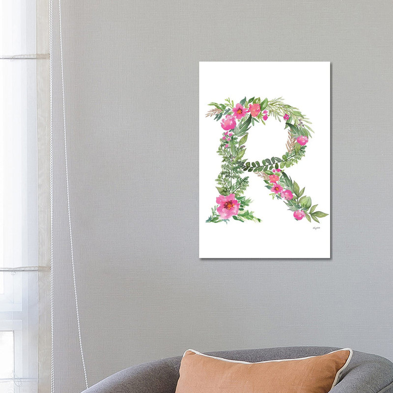 Botanical Letter R 1 Piece Wrapped Canvas Painting, 66.04 cm H x 45.72 cm W