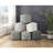 Modern Corduroy Square Pouf , Non-Slip Footstool, 16" Dimensions, 300Lbs Weight Limit, H Pouf, Height, Bearing