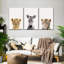 Enfants animaux, jeunes animaux safari, ensemble de 3 reproductions sur toile, ensemble de 3 pièces-93063058