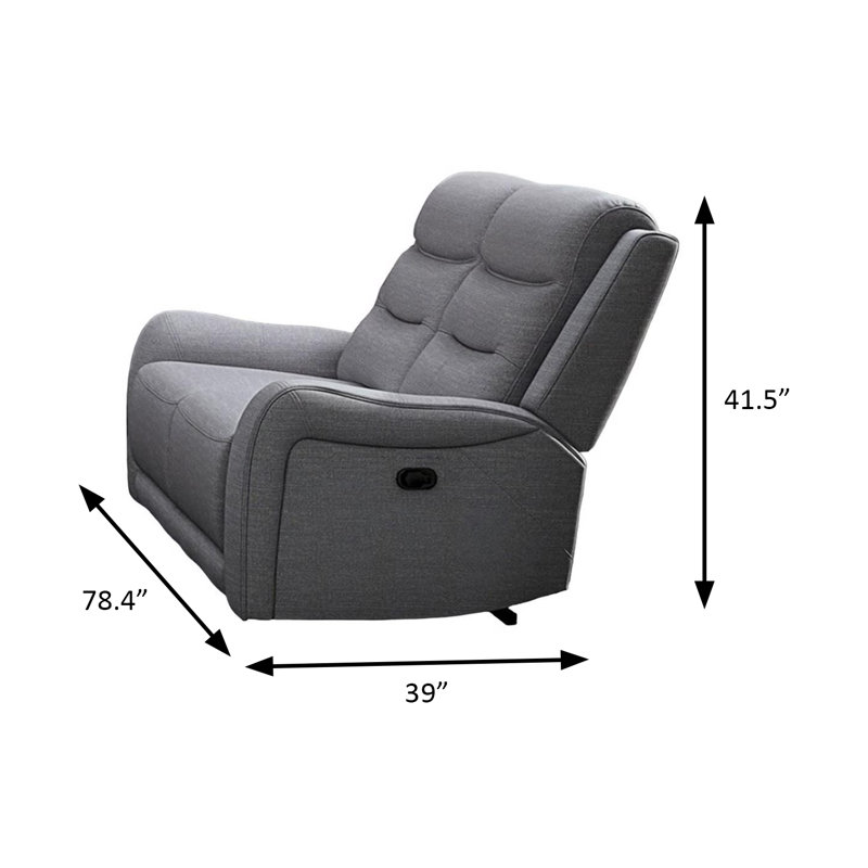 Causeuse transitionnelle l 78,4 po, gris