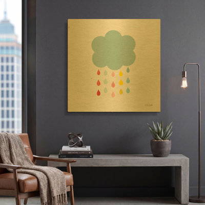 «Cloud I» par Ann Kelle, art mural en métal doré, 36 po x 36 po