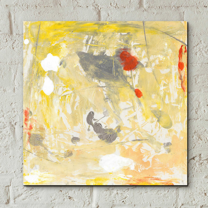 «Lemon Jostle I» par Tim O'Toole, art mural en verre acrylique, H 12 po x l 12 po x P 0,13 po