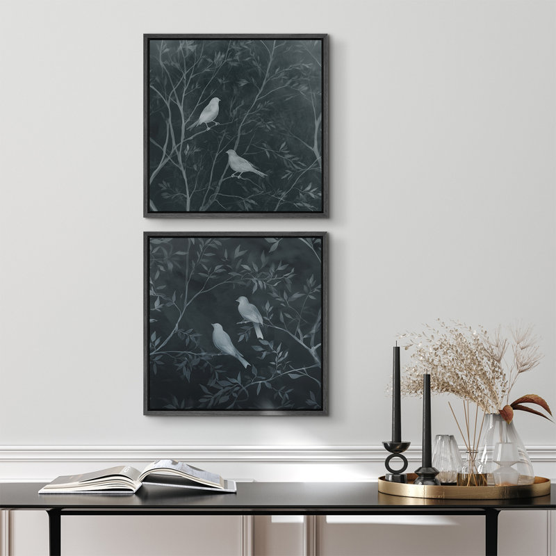 Reproduction d'art sur toile encadrée 2 pièces Minimalist, Cadre flottant noir, H 16 po x l 16 po x P 1,5 po