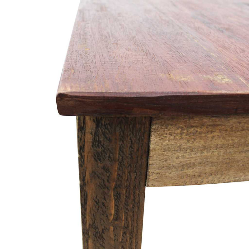 Dining Table Mixed Recycled Wood 82x80x76 cm, 76cm H x 80cm L x 82cm W, Dark Brown