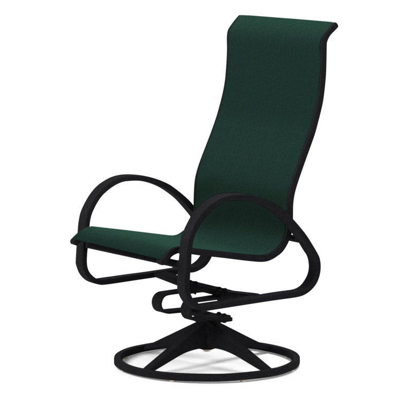 Fauteuil de patio pivotant Hiraku, Vert forêt 22D Sunbrella® vert, Noir texturé