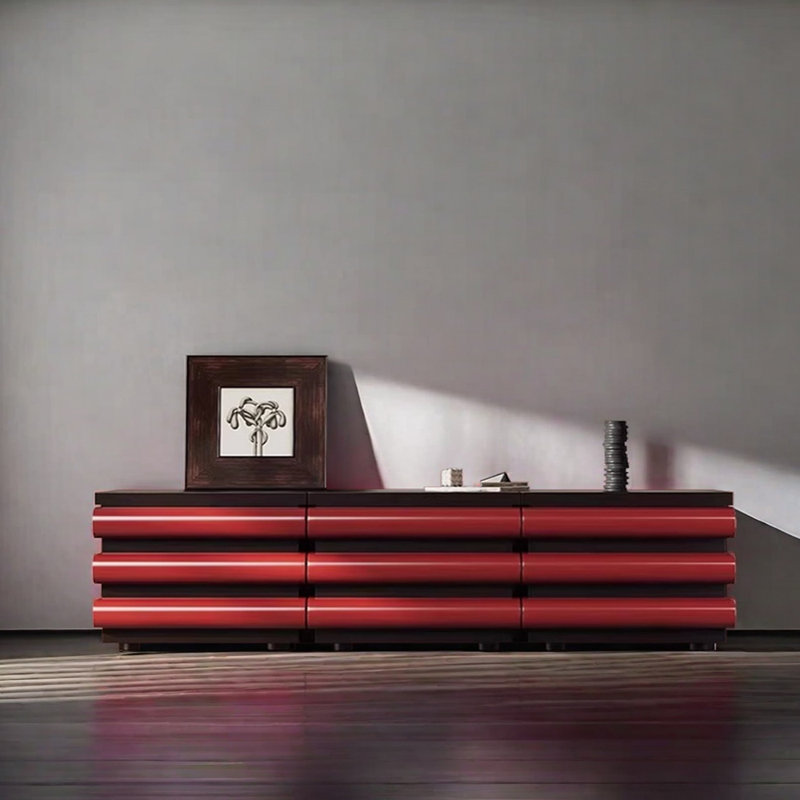 Meuble télé à design créatif personnalisé, H 17,71 po x L 86,61 po x l 19,68 po