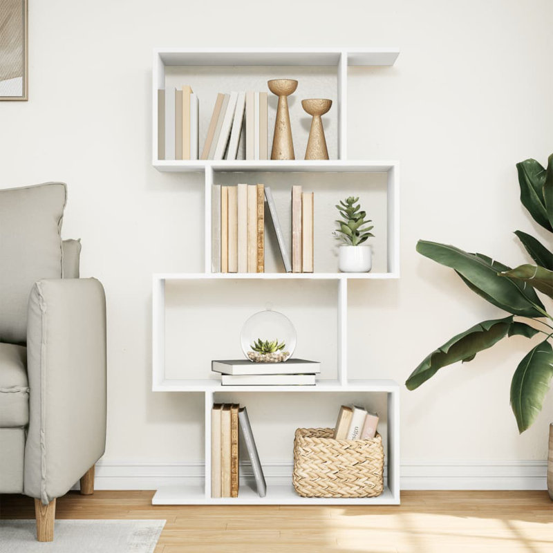 Sekai 70cm W Bookcase, (4 Shelves) 129cm H x 70cm W x 24cm D, White