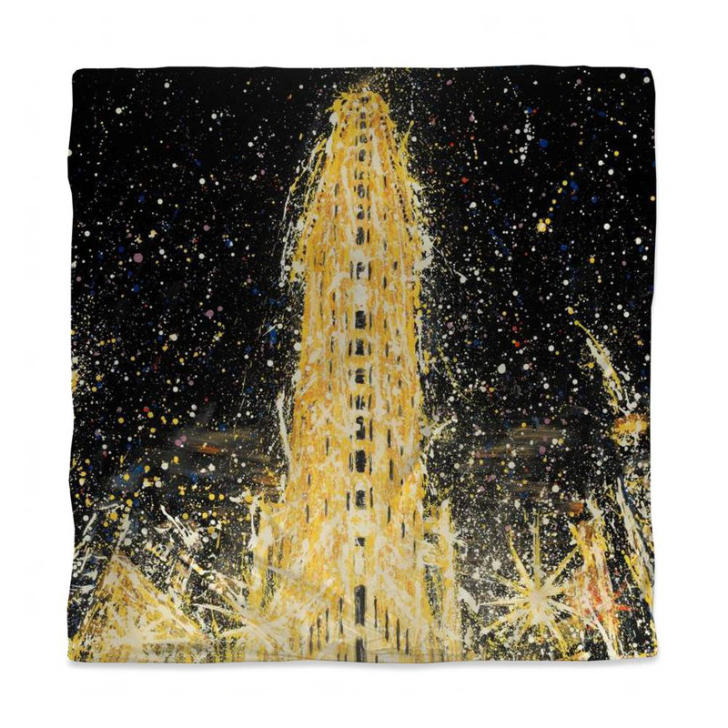 Contemporary Yellow Cities Duvet Cover - Abstract Flatiron