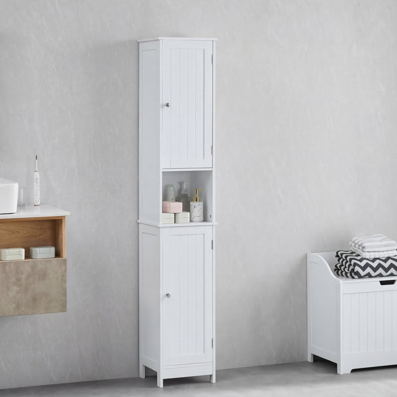 Milano Freestanding Linen Cabinet, White