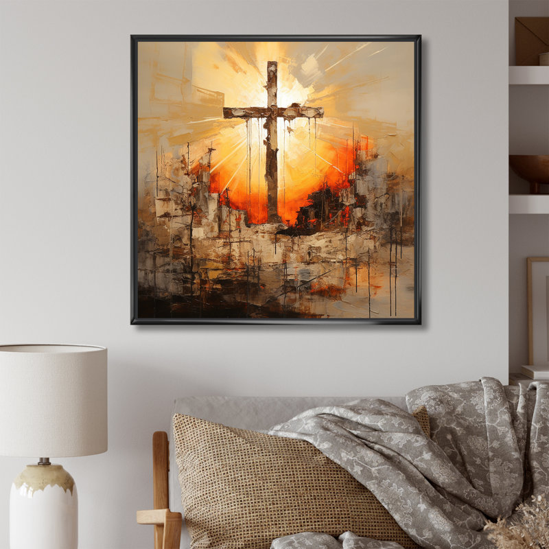 Impression sur toile, "Religion minimalisme", H 30 po x l 30 po x P 1 po, Cadre flottant noir