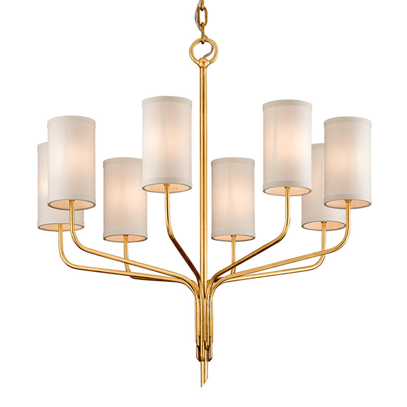 Juniper 8 - Light Chandelier, Textured Gold Leaf, 8