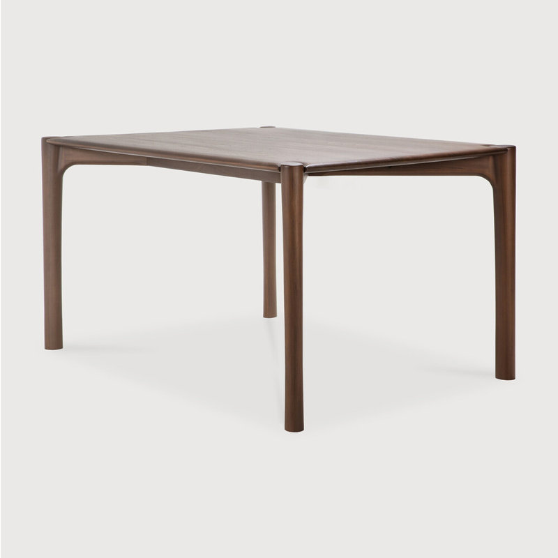 PI Solid Oak Dining Table, 30"H x 55.5"L x 31.5"W, Teak Brown
