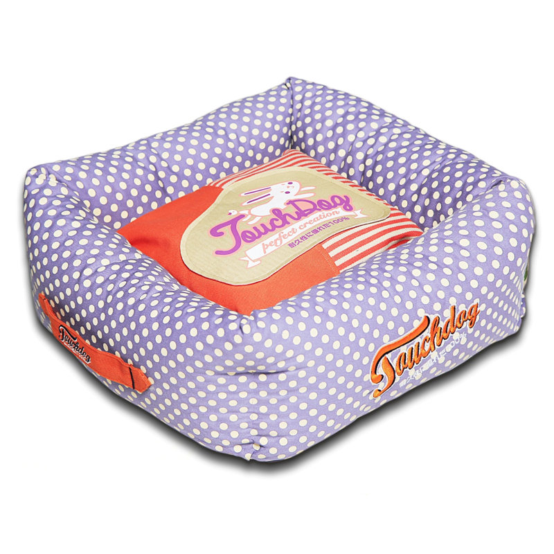 Lit pour chien Touchdog, Grand (l 23,6 po x P 23,6 po x H 9,9 po), Mauve