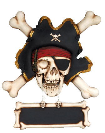 Jahayra Pirate Skull Cross Bone Sign Statue