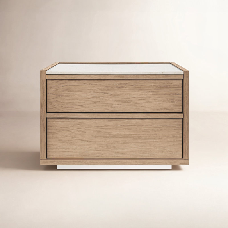Ashcroft Nightstand Oak, Light Rosa/Oak