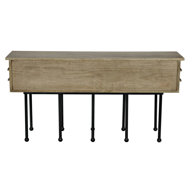 Oliver 60'' Solid Wood Top Console Table, Washed Walnut