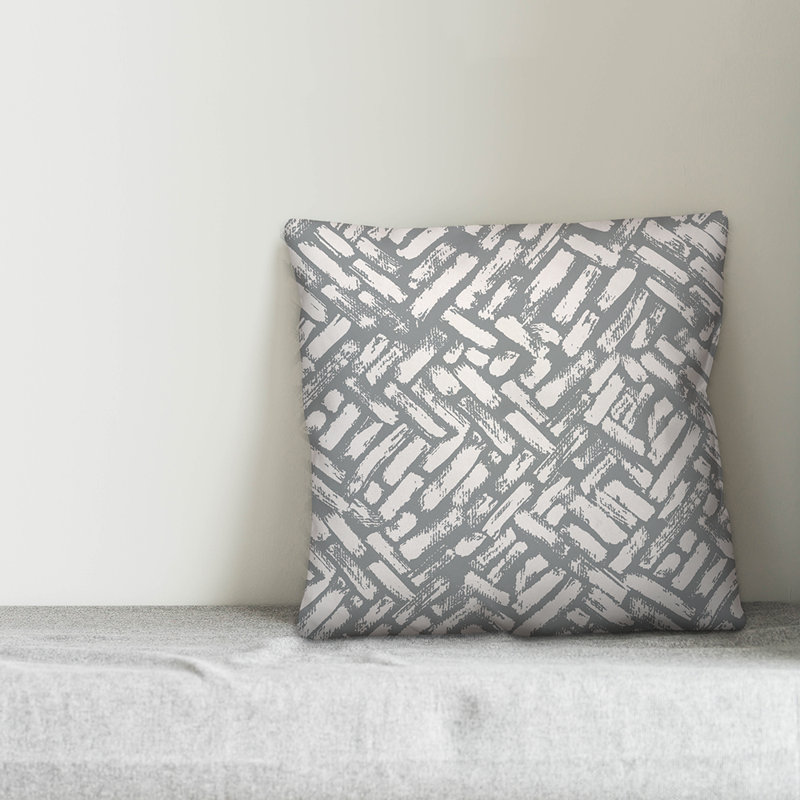  Housse et insert de coussin abstrait Abstract Strokes, 20 po x 20 po, Gris