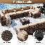 Ensemble de conversation modulaire en rotin avec coussins 11 pièces -1479893007-1479893002
