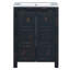 Petit ensemble de meuble-lavabo 24 po x 18 po x 34 po de style rétro avec lavabo en céramique, 2 portes à fermeture en douceur
