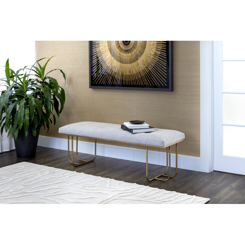 Polyester Blend Upholstered Bench