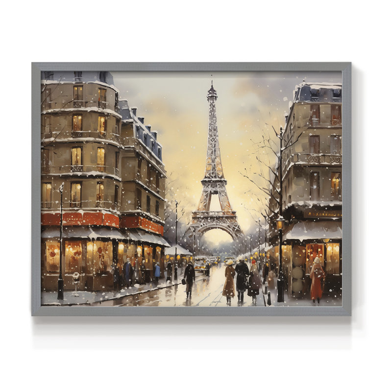 Chirstmas Art-CCCVIII -Framed Print - Restickable, H 16 po x l 20 po, Gris