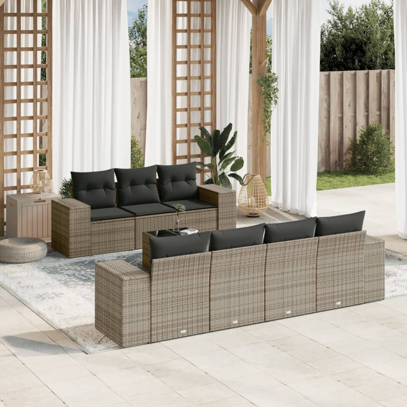 Ensemble de canapé de jardin Vidaxl Gris, gris foncé