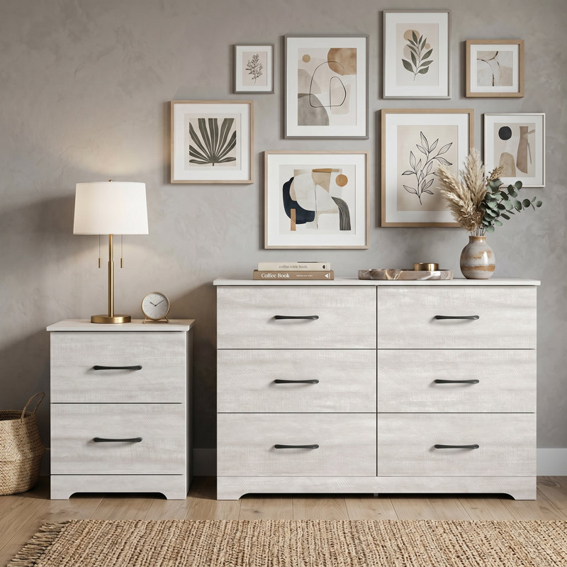 Ensemble de chambre à coucher 2 pièces Arkia, Chêne gris cendré