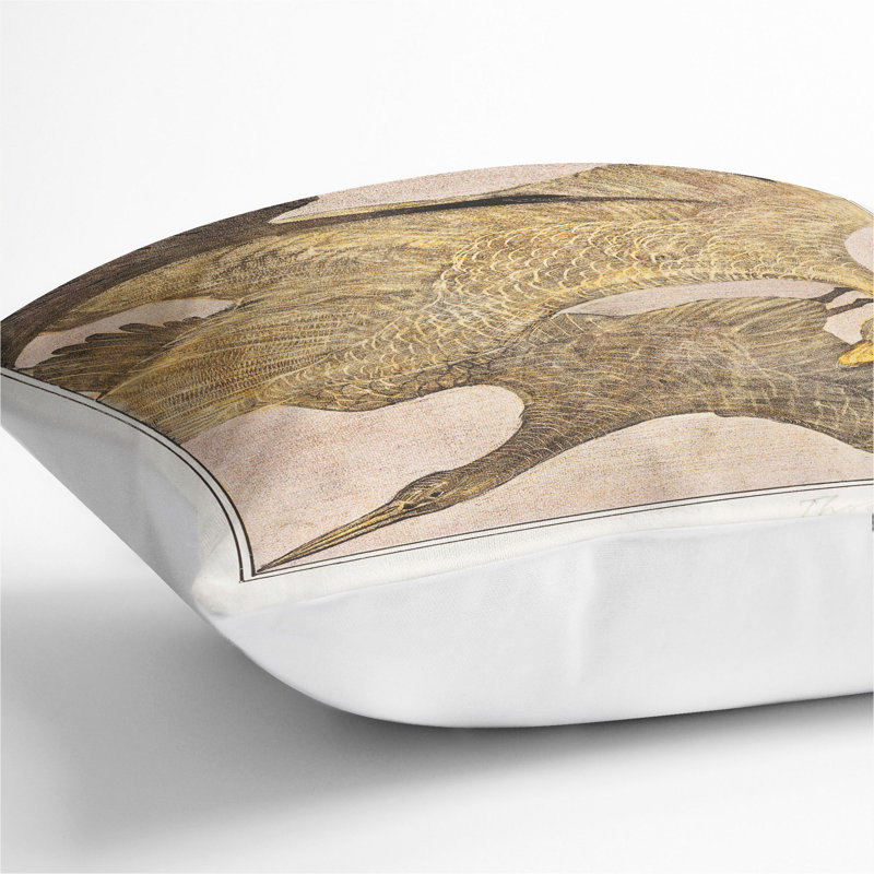 Three Flying Birds Scatter Cushion with Filling, 55cm H x 55cm W x 20cm D, White