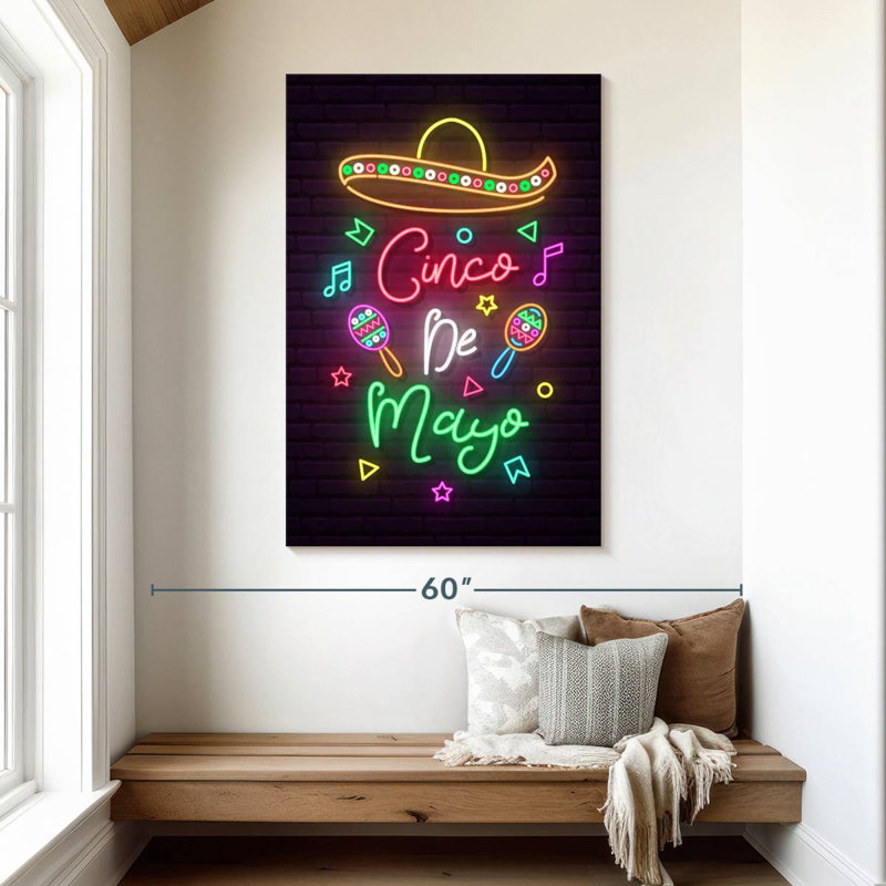 Néon Lelend Cinco De Mayo, H 48 po x l 32 po