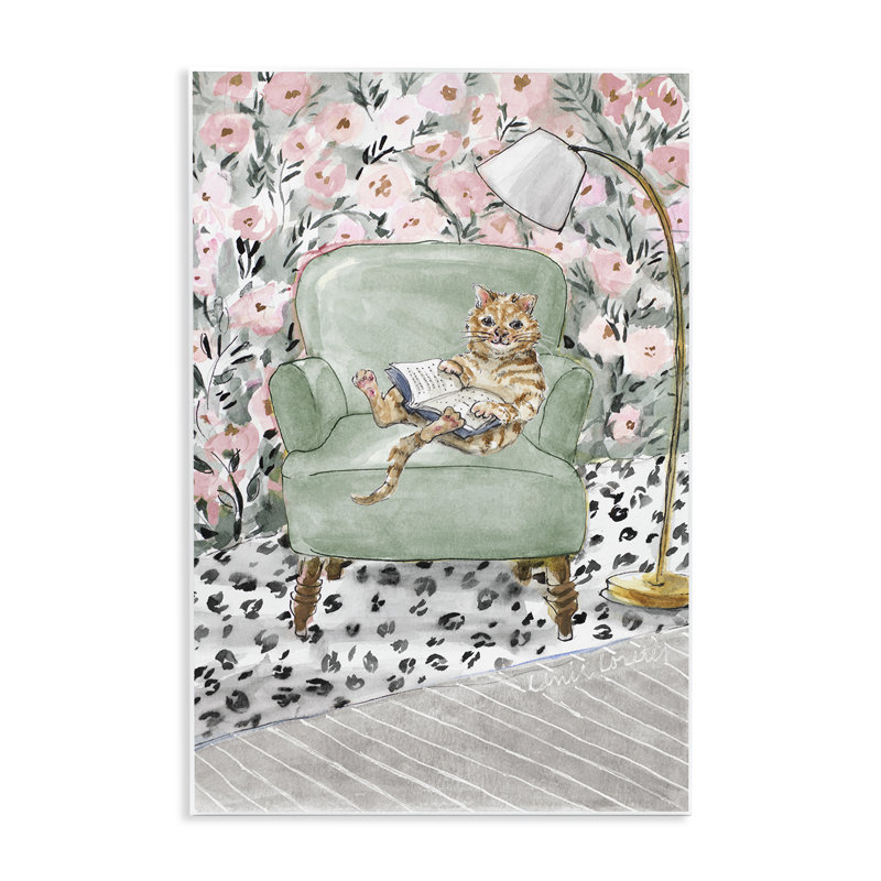 Plaque de lecture Cozy Cat, par Lanie Loreth, H 19 po x l 13 po