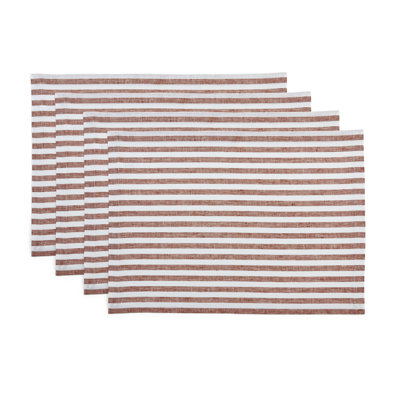 Amalfi Stripe - 100% Pure Linen Placemats