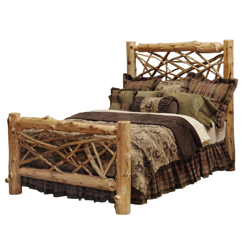 Lit en bois de cèdre Fireside Lodge, Lit double, Traditionnel