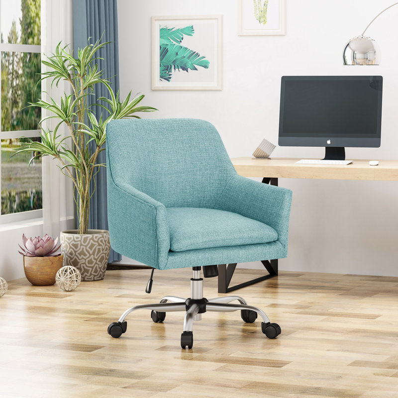 Chaise de bureau avec mécanisme de levage, fauteuil d'appoint pivotant, chaise de bureau, Bleu