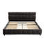 Grand lit plateforme tapissier gris foncé avec rangement pour tiroir - Revêtement paisible et tête de lit Relax-545436124