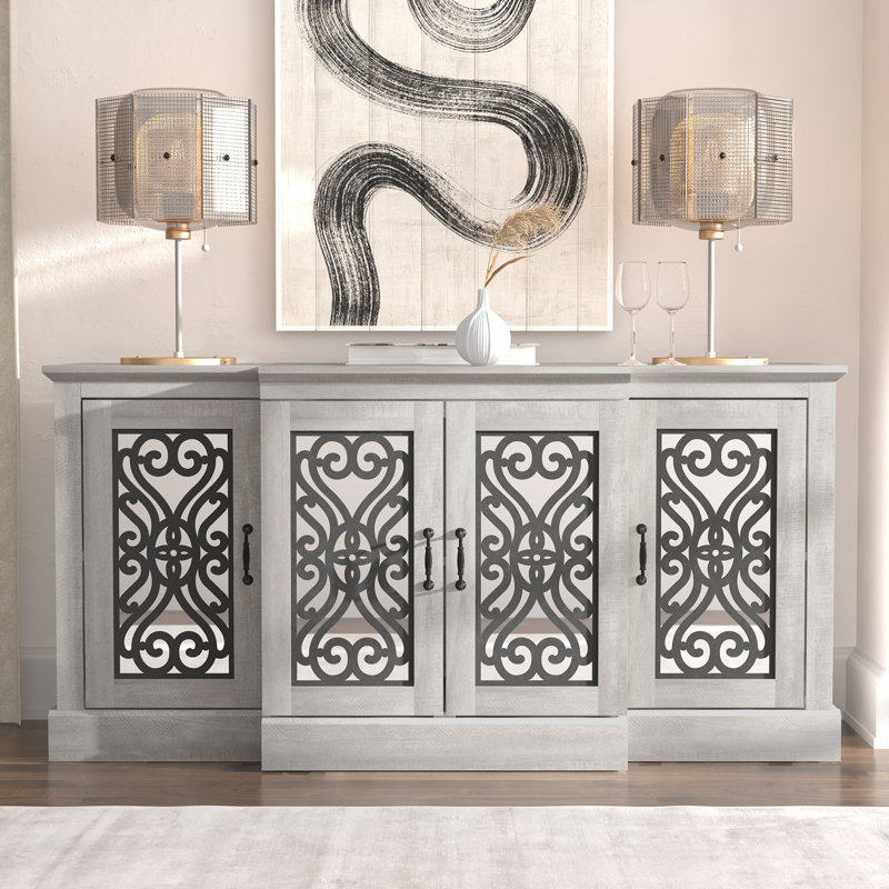 Ariba Traditional 60.4"W Wide Accent Sideboard, Gray