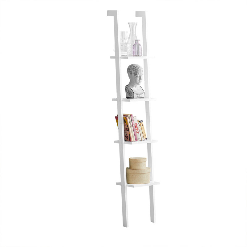 Nylah Ladder Bookcase, White